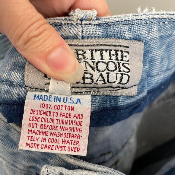 Vintage 90's Y2K Marithe Francois Girbaud Mom Jeans Acid Wash Tapered 7/8 (6) S - Picture 4 of 6